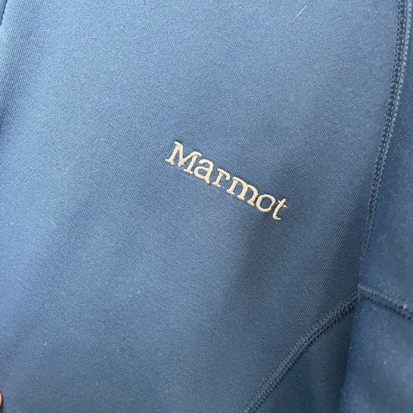 MARMOT men's blue fleece lined 1/4 zip pullover size XL - Picture 2 of 6